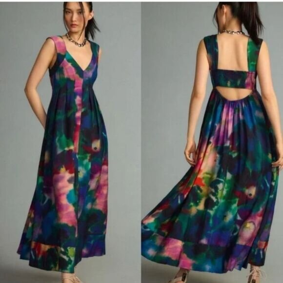 Anthropologie Dresses & Skirts - Anthropologie A-Line Watercolor Maxi Dress